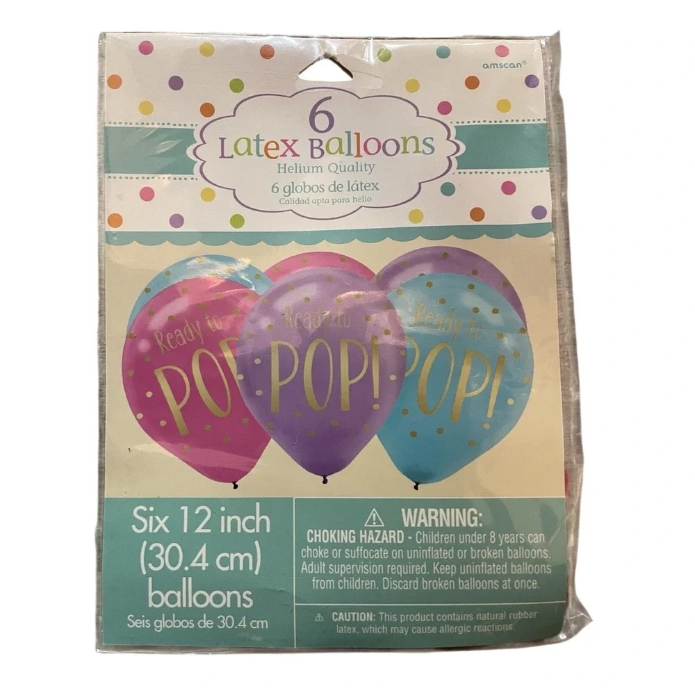 Ready to Pop Latex Balloons Birthday Party Decorations 6 Assorted Color Per Pack